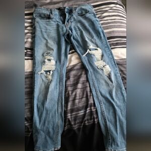 Hollister Blue Distressed Men Jeans